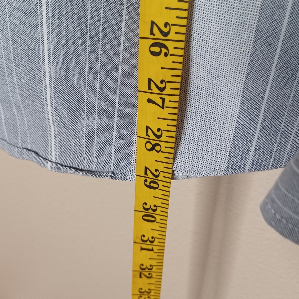 Mossimo Supply Co Men's Large Grey 100% Cotton Long Sleeve Stripe Button Shirt - Picture 9 of 9